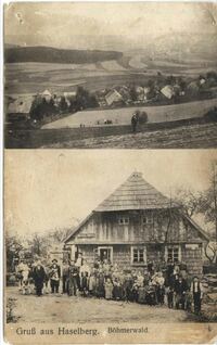 4 Gru&szlig; aus Haselberg B&ouml;hmerwa etwa 1907